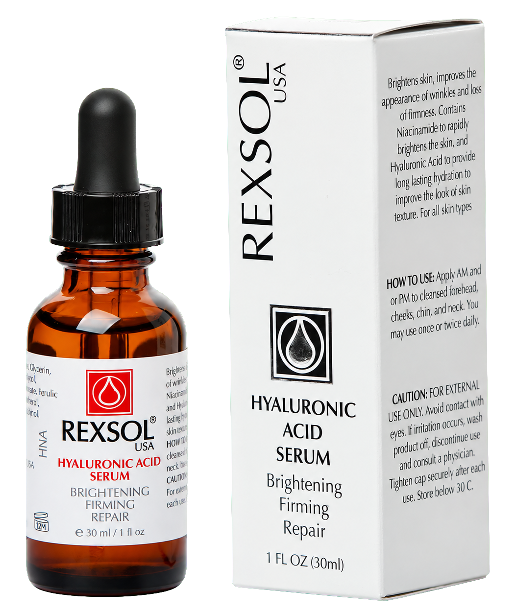Rexsol Hyaluronic Acid Serum bottle and carton